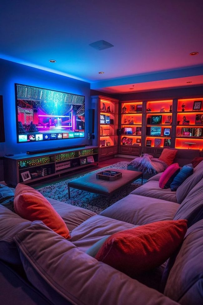 Led-Lit Shelves, Cinema Center, Plush Seating