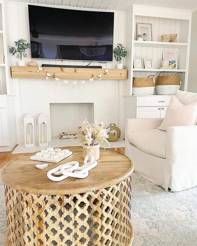 Natural Wood Against Pure White