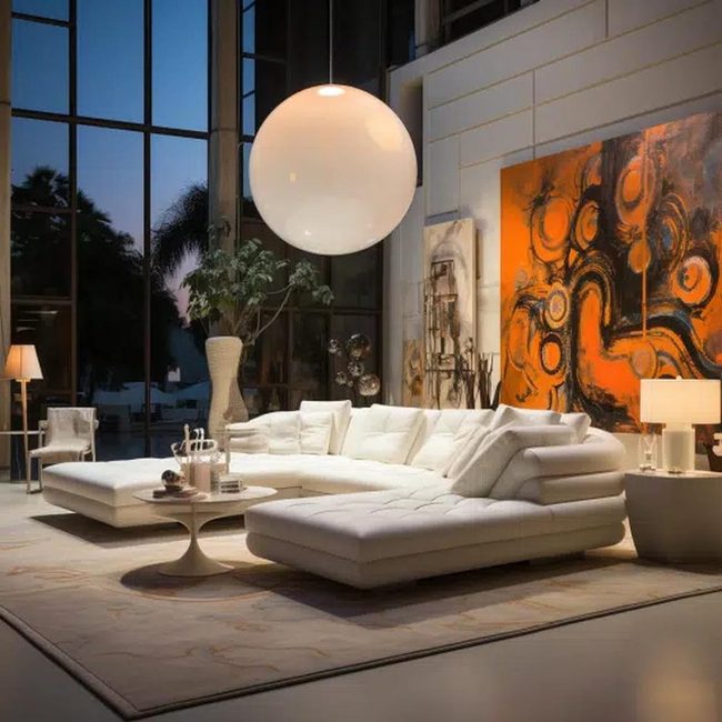 White Couch Gallery Wall Display