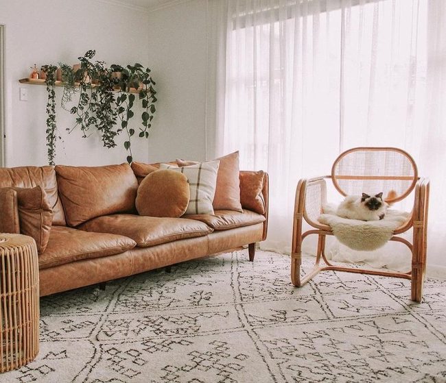 Tan Leather Heart Of Bohemian Living