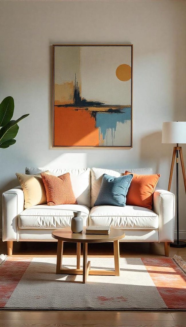 Patterned Wallpaper Living Room Statement