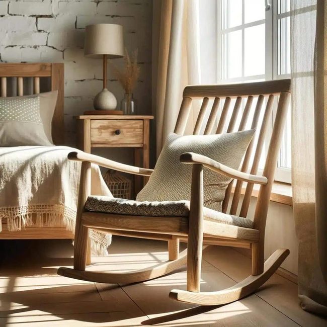 Authentic Walnut Rocking Chair Comfort