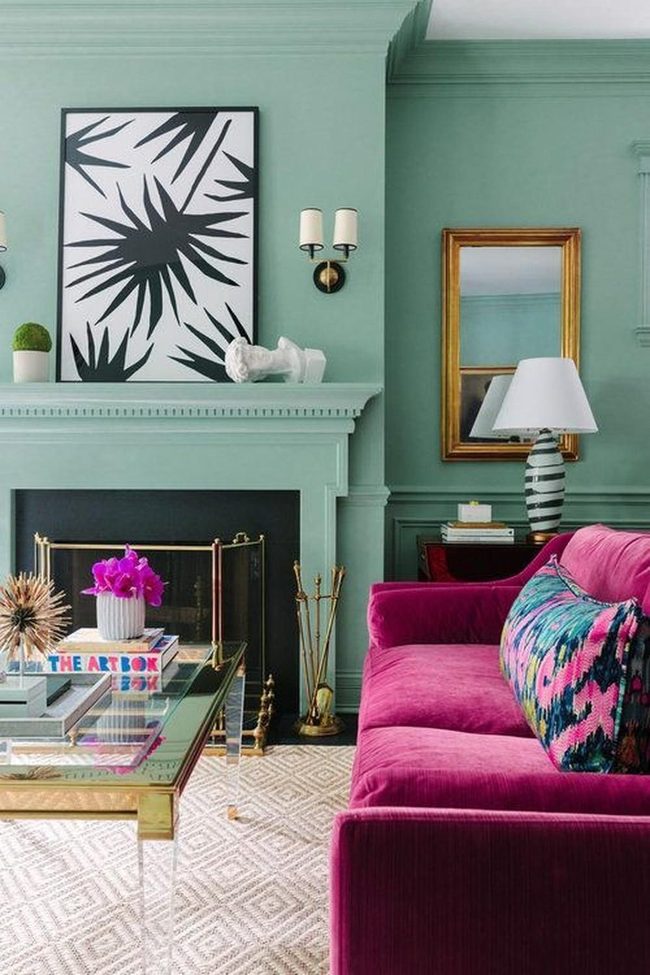 Pink And Green Walls Command The Room