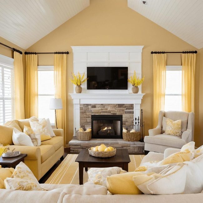 Deep Red Lounge with Fireplace
