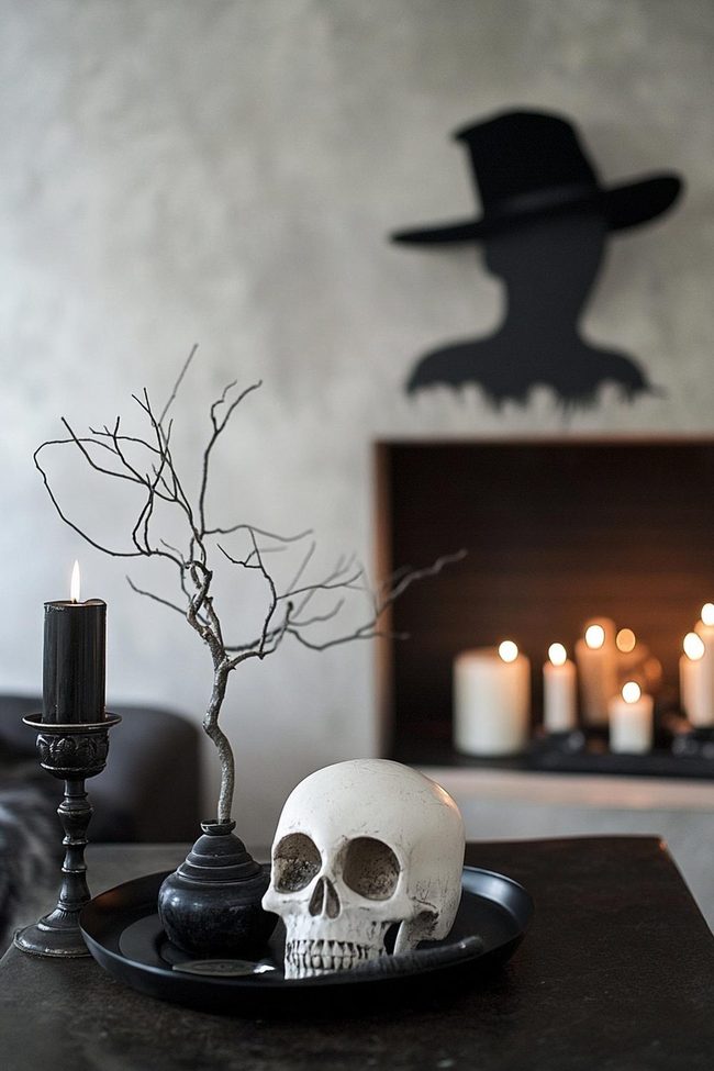 Black Broomstick Corner Statement