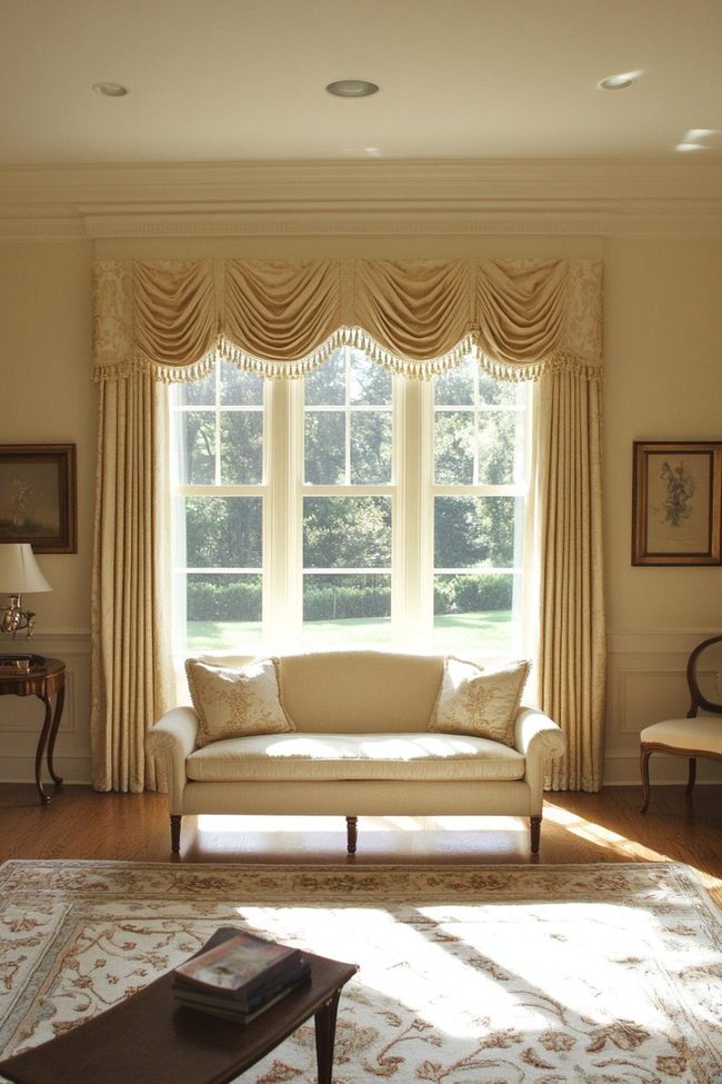 Fabric-Wrapped Box Crowns Windows