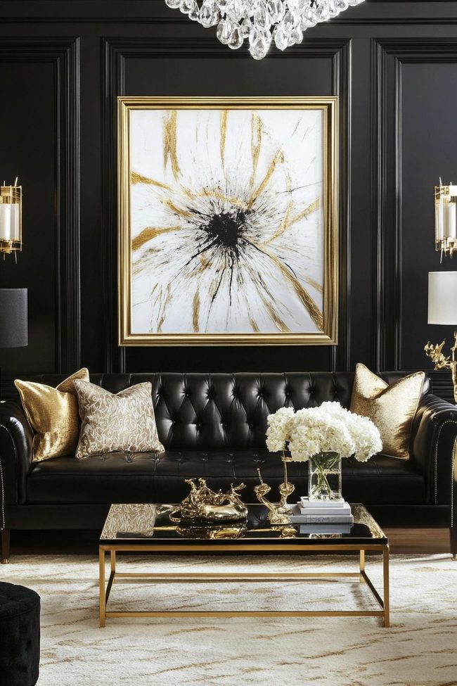 Black Furniture With Gold Accents