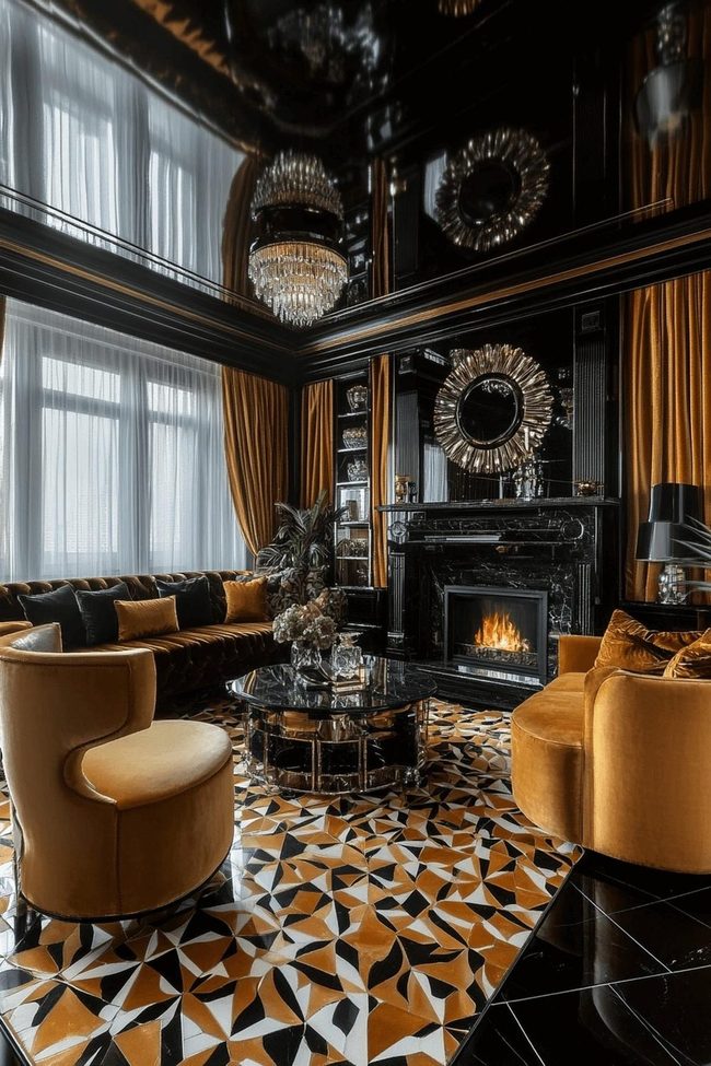 Velvet Gold Deco Living