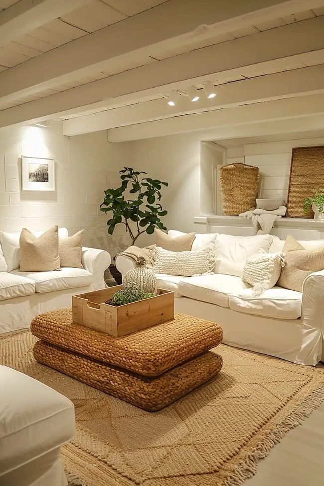 Natural Wood Beams And Earthy Tones