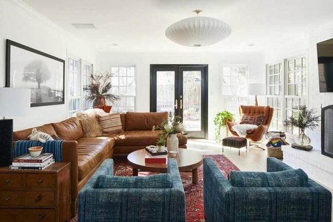Jewel Tones Meet Brown Leather