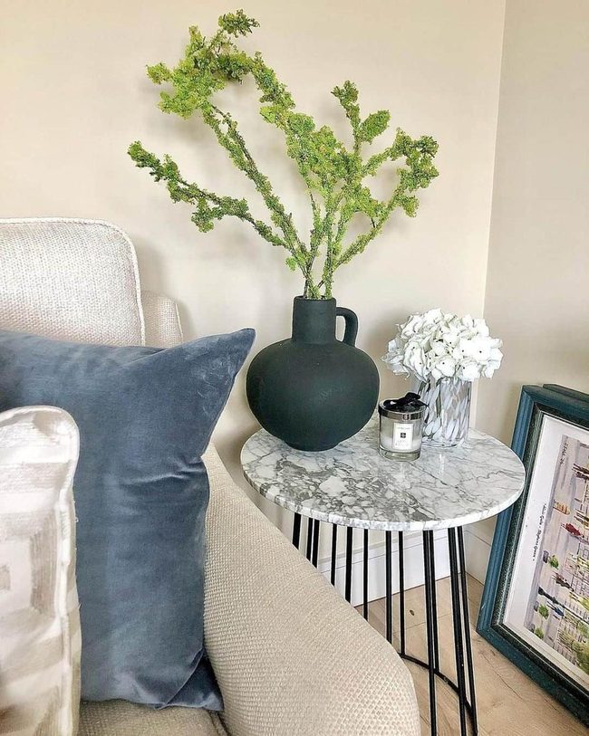 Blue And Gray Living Room Scene