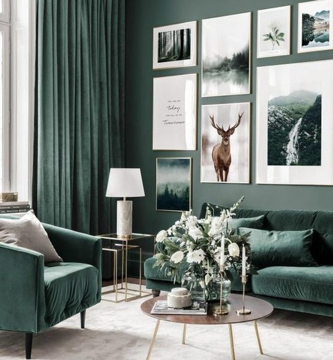 Sage Green Velvet Living Room