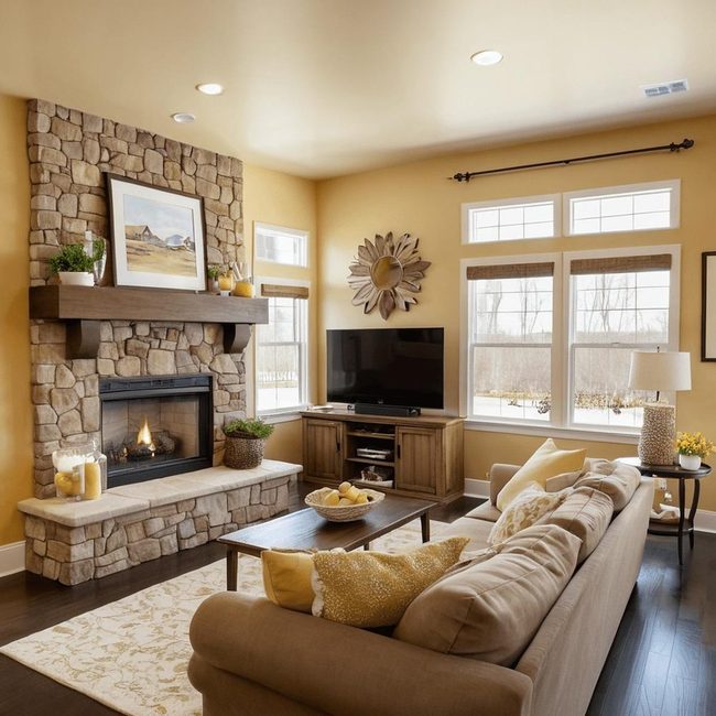 Layered Earth Tones Living Room
