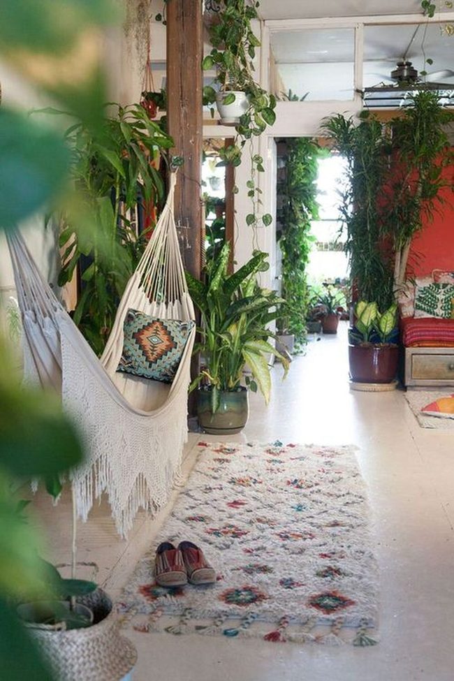 Hammock Nestled In Cascading Green