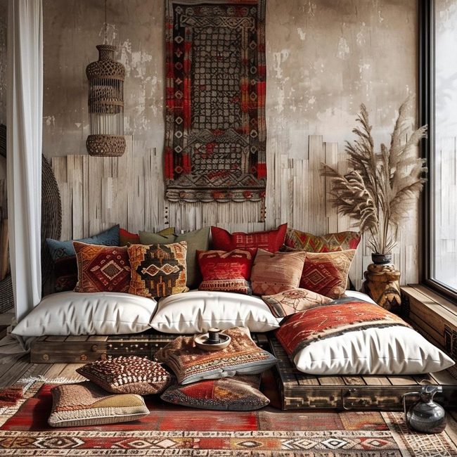 Layered Patterns Woven Living Space