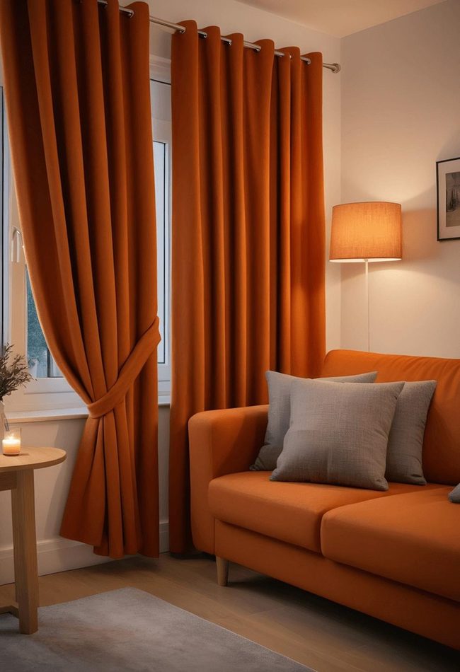 Burnt Orange Flannel Window Warmth