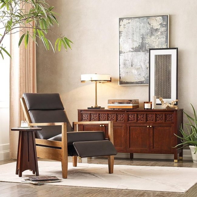 Leather Geometry Statement Chair