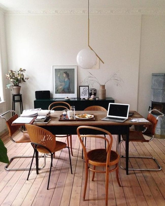 Wooden Table Workspace Dining Hybrid