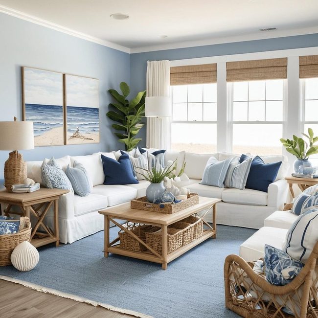 Sandy Whites Meet Ocean Blues