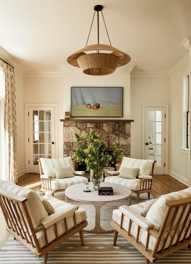 Brown Stone Fireplace Warmth