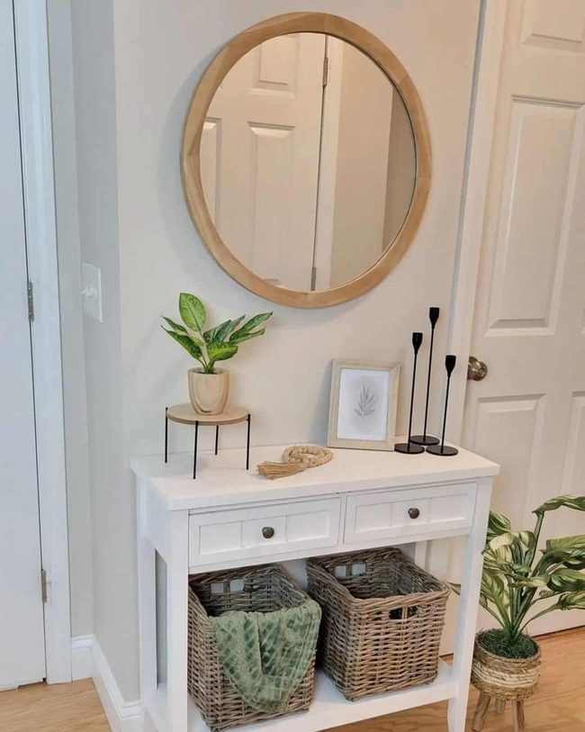 Crisp White Dresser, Natural Wood Warmth
