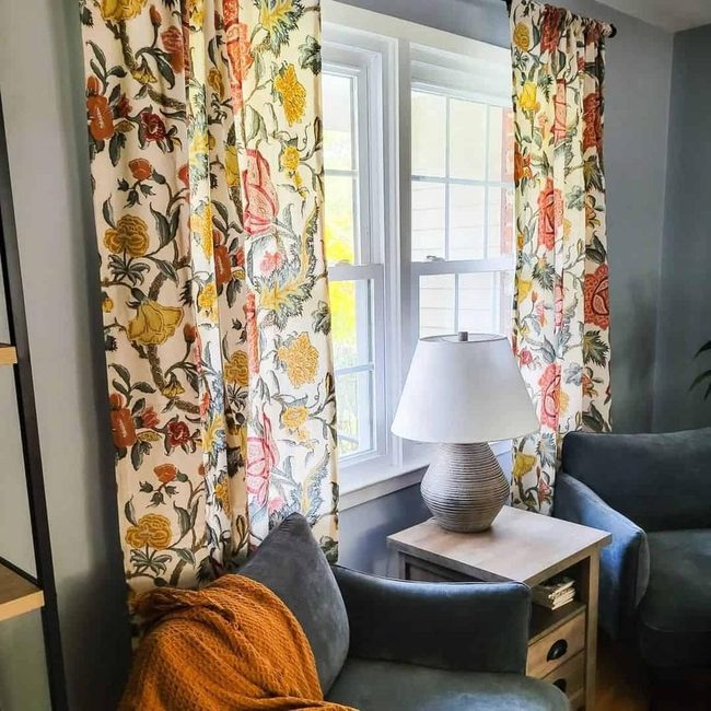 Autumn Drapes, Gray Walls, Warmth