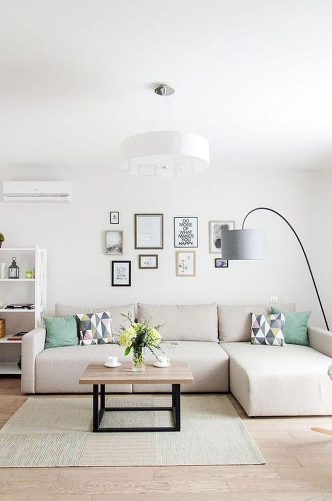 Sunlit Beige Living Room With Natural Touches