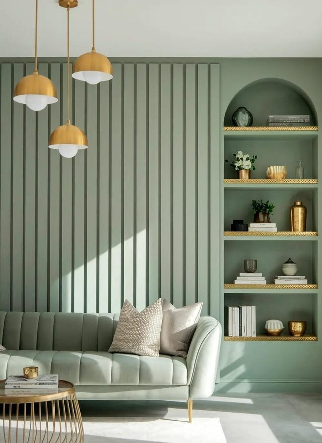 Gold Accents Meet Sage Green