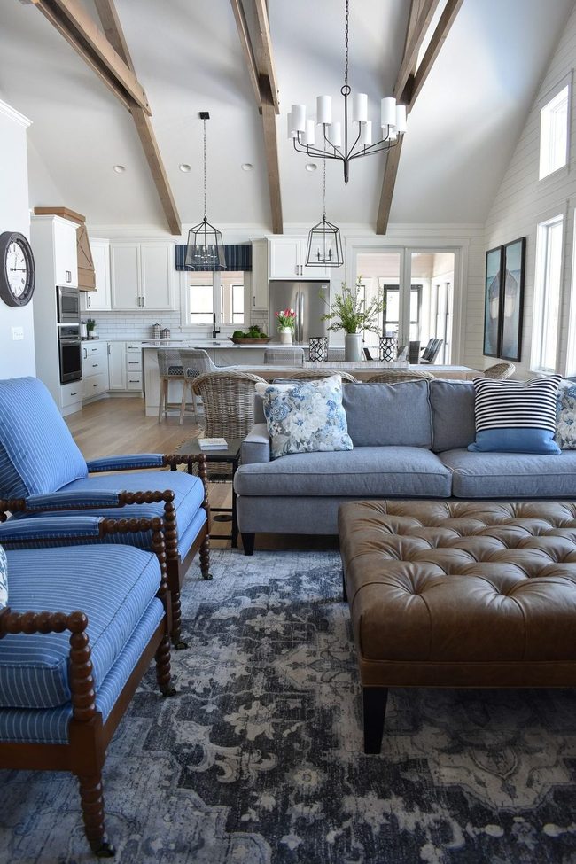 Denim Blue Statement Sofa