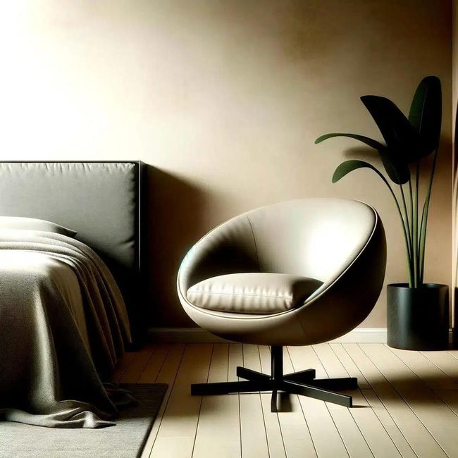 Rounded Swivel Chair Contemporary Comfort