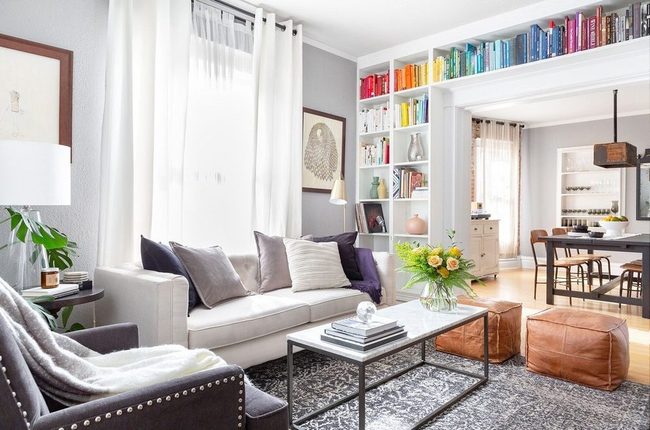 Warm Gray Walls Purple Accents