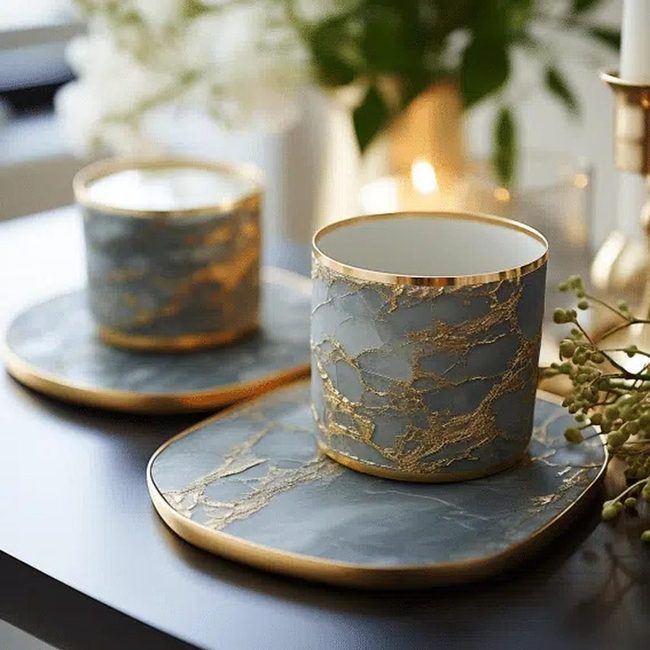 Gold Trim Protective Coasters