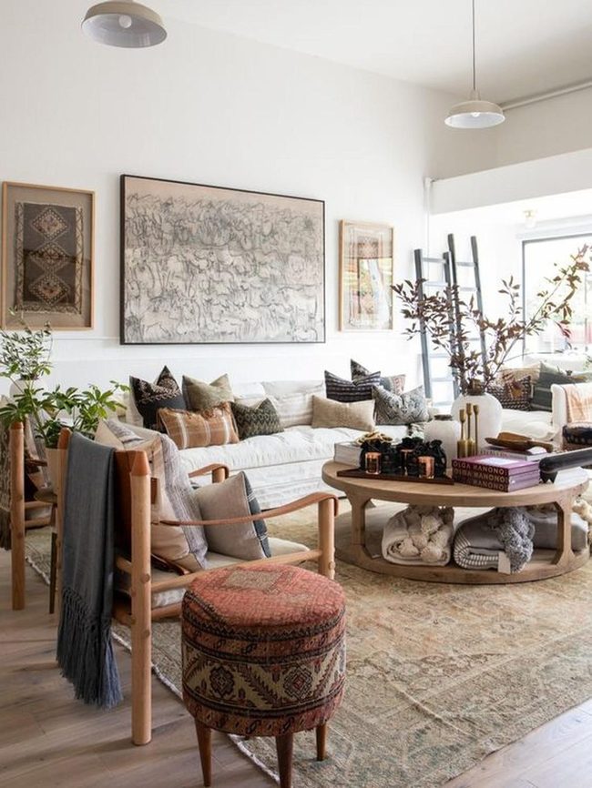 Layered Earth Tones Living Room