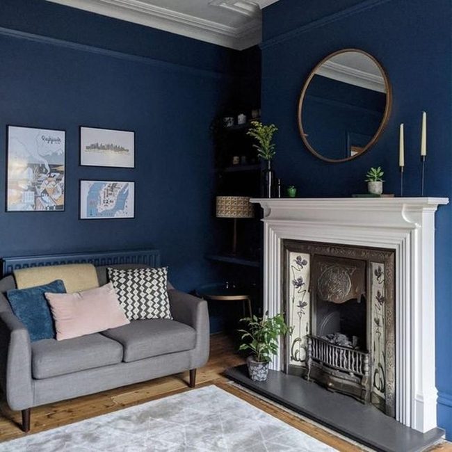 Round Mirror Steals Blue Room Drama
