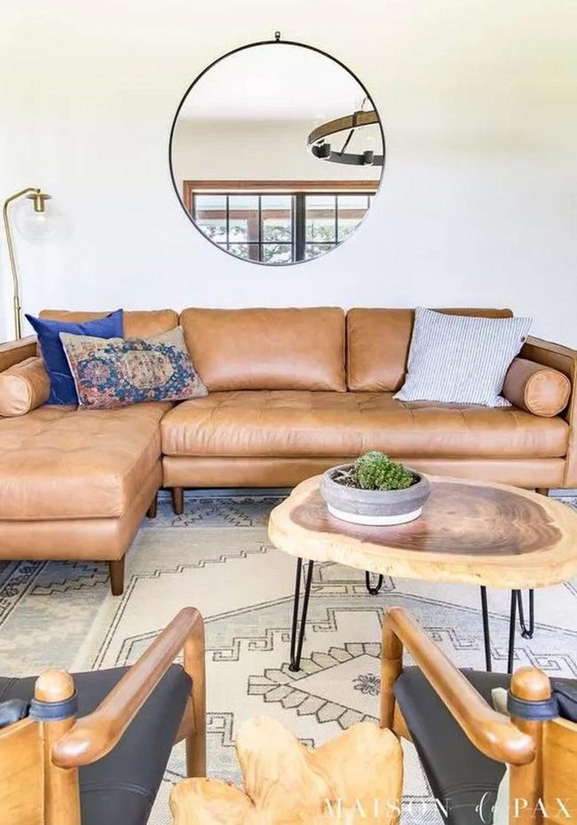 Tan Leather Sofa Natural Light Balance