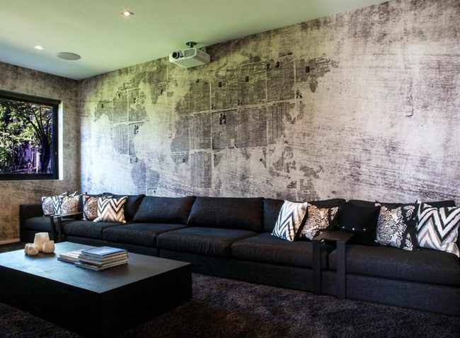 Black Couch Cinema Room