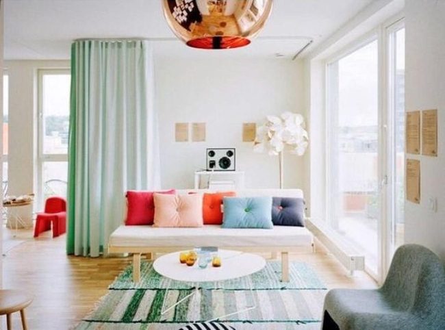 Copper Lamp Over Colorful Comfort