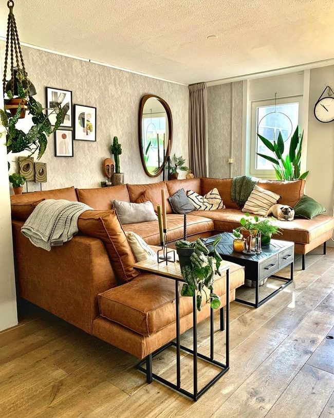 Tan Leather Meets Soft Textures