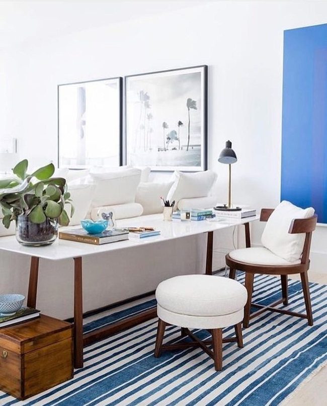 Blue Panel White Foundation Room