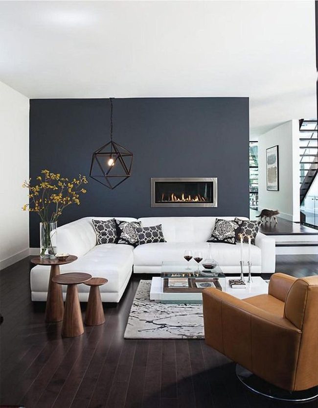 Dark Wood Floors Warm Contemporary Living