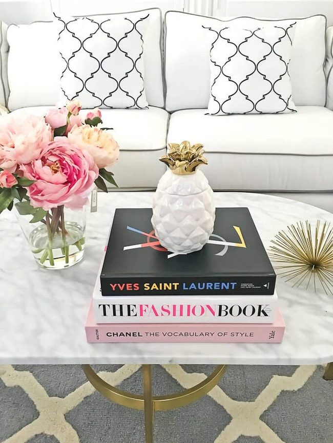 Marble Table With Gold Foundations
