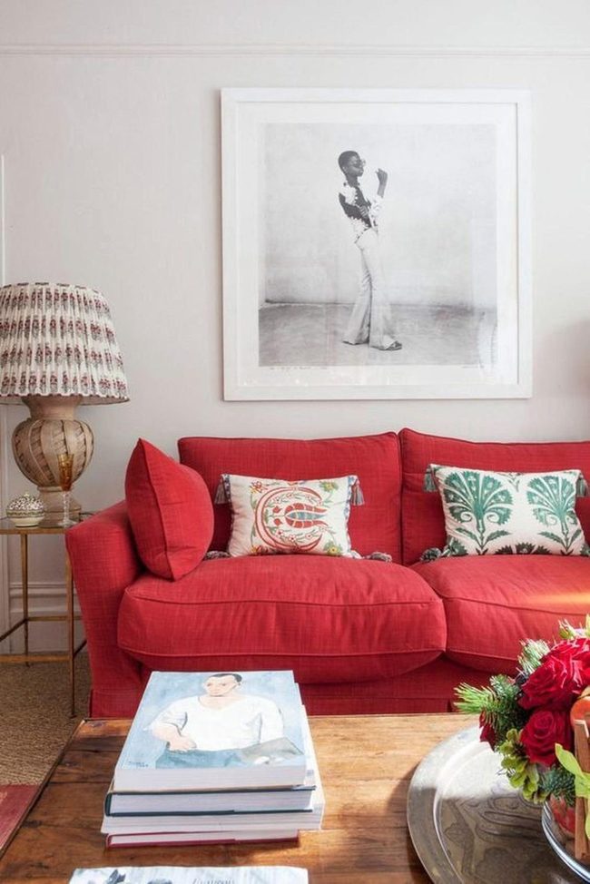 Deep Red Living Room Statement