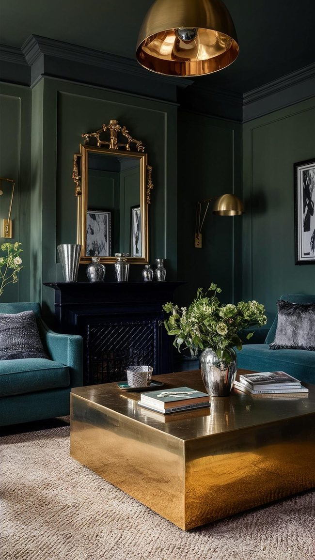 Deep Green Gold Metallic Luxury