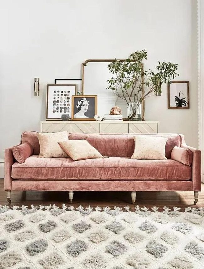 Pink Velvet Sofa Statement