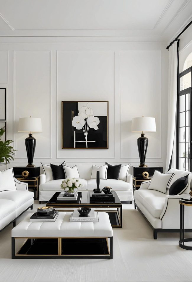 Black And White Contrast Living Space