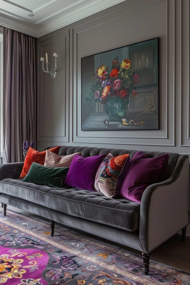 Deep Jewel Velvet Statement Sofa