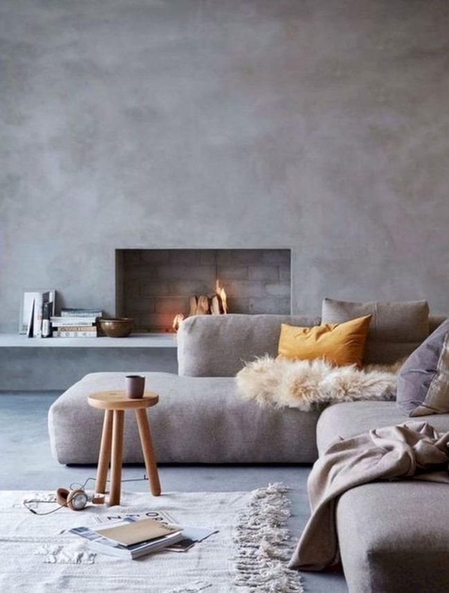 Fireplace Warmth, Mustard Accents, Lived-In Comfort