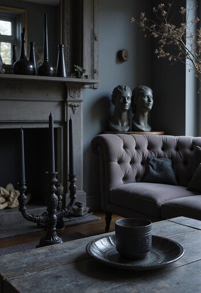 Black Glass And Candle Sophistication