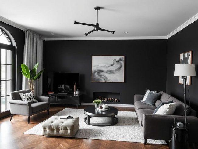 Dark Walls With Lighting Contrast