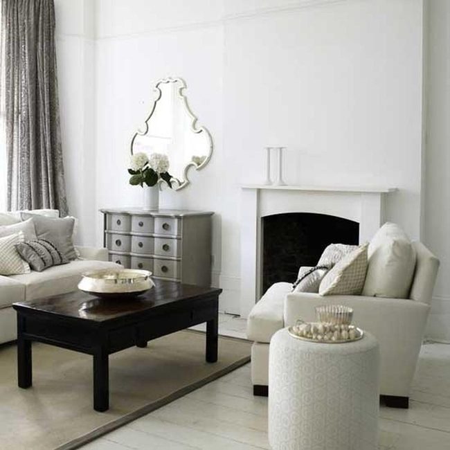 Dark Wood Table, Cream Sofa Sanctuary